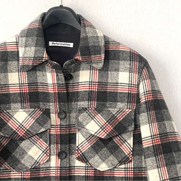 Reformation Woodside Plaid Shacket Jacket - Picture 6 of 15